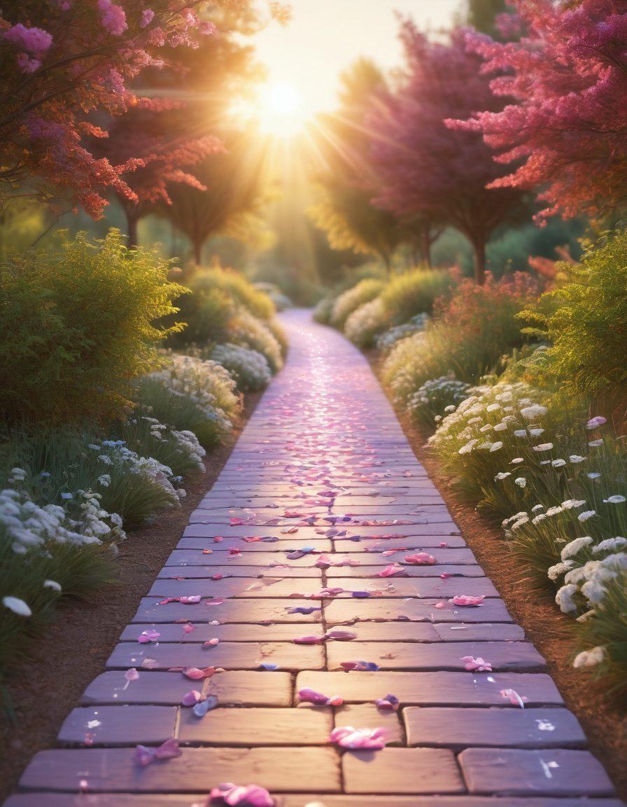 A serene pathway symbolizing the journey of cancer treatment, flanked by abstract representations of essential medical insights like DNA strands and cancer cells. Include supportive figures representing patient advocacy, extending hands towards patients with a compassionate expression. Soft, warm lighting to create an atmosphere of hope and resilience. Capture the essence of community and care. vibrant colors. super-realistic.